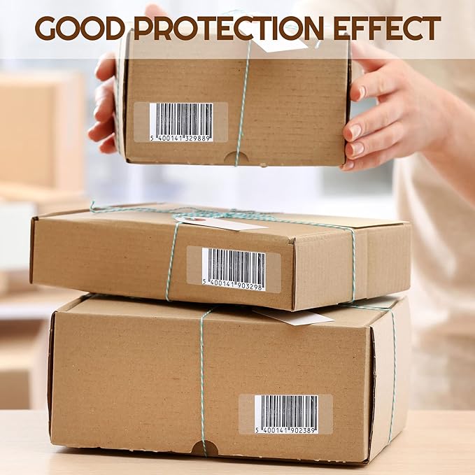 Zonon 1000 Pcs Label Protector Back to School Clear Labels Stickers Wafer Seals Waterproof Labels Library Supplies for Protecting Barcodes, Numbers and Stickers (3.14 x 1.18 Inch,Rectangle)