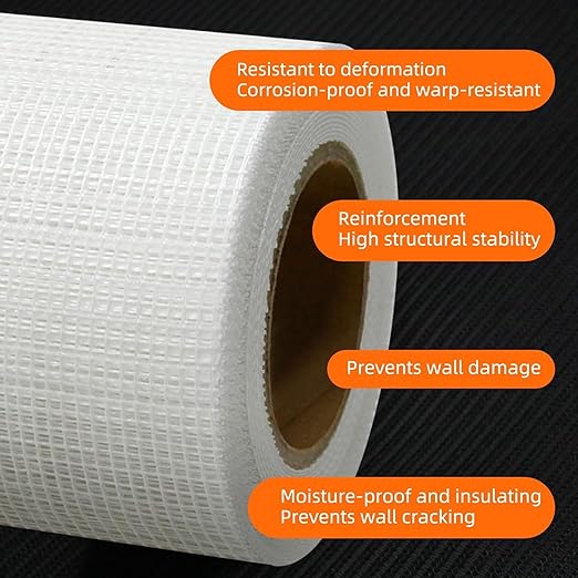 QILIMA Drywall Joint Tape 6 Inch x 75 Feet- Self-Adhesive Mesh Tape for Drywall Repair, Crack Fixing, Joint Taping, Easy to Apply, Heavy Duty Fiberglass Reinforcement