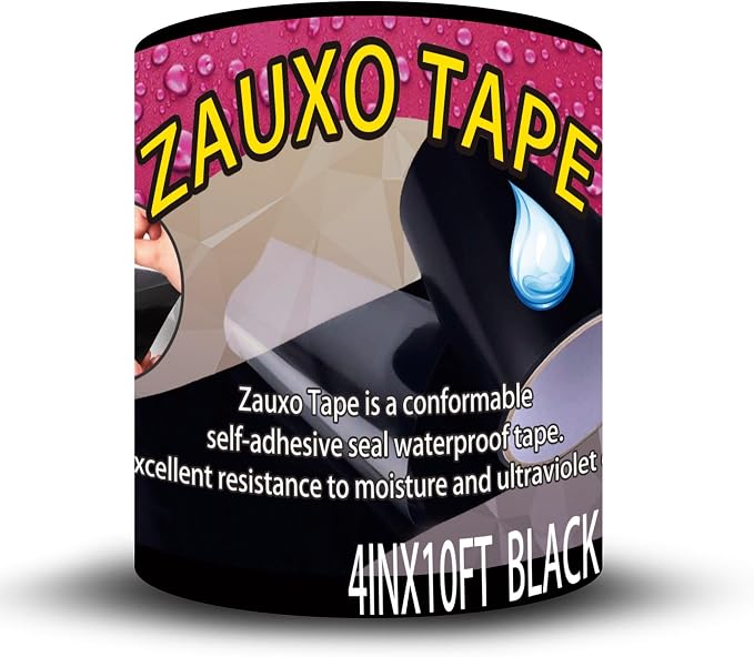 4inX10ft Rubberized Seal Patch Tape - Waterproof Tape Seal and Patch Leaks for Home RV Roof Plumbing and Pool Repairs, Underwater, Indoor Outdoor