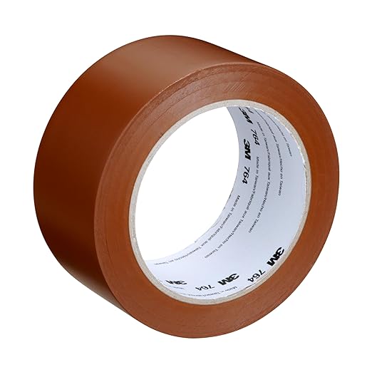 3M Vinyl Tape 764, General Purpose, 2 in x 36 yd, Brown, 1 Roll, Light Traffic Floor Marking, Social Distancing, Color Coding, Safety, Bundling