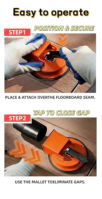 Floor Gap Fixer Tool, a Floor Joint Repair Tool Suitable for Solid Wood and Vinyl Flooring; a Carbon Steel Suction Cup with a Rubber pad, Designed to Fill Unsightly Seams