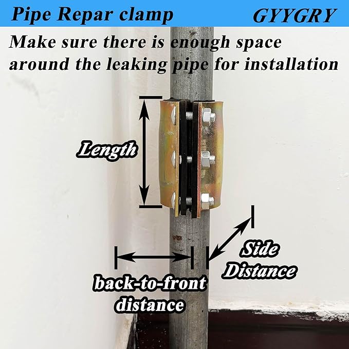 Water Pipe Repair Clamp,OD of The Applied Pipe is About 1.9 inch,Leak Sealer for Pipes and Plumbing,Length 4.72 inch,Suitable for PE/PPR/Steel/Iron Pipe