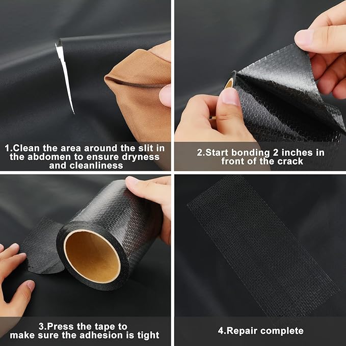 Frienda RV Underbelly Tape RV Underbelly Material Corrugated Waterproof Flex Mend Repair Belly Tape Thick Adhesive Patch Fabric Sealing for Camper Mobile Home Travel Trailer Repair(6 Inch x 82 Feet)