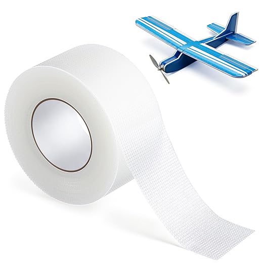 1" x 10 Yards Foam RC Plane Hinge Tape, Model Airplane Hinge Control Surface Tape for Aileron Elevator Rudder, Flexible Transparent Adhesive for Foam RC Airplane Repair, 1 Roll