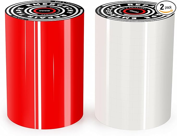 VViViD Headlight & Taillight Adhesive Repair Tape Red and Transparent 2-Roll Pack (6" x 7ft)