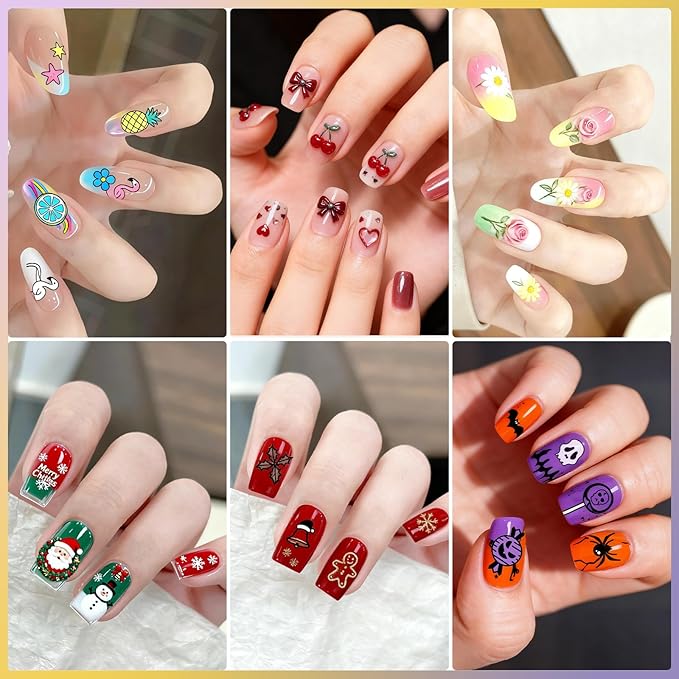 Biutee 16PCS Nail Stamping Plates Nail Stamper Kit with Nail Stamper, Scraper & Storage Bag, Nail Stamping Kit Nail Art Stamping Plates with Butterfly Flower Leaf Bowknot Design for DIY Nail Art