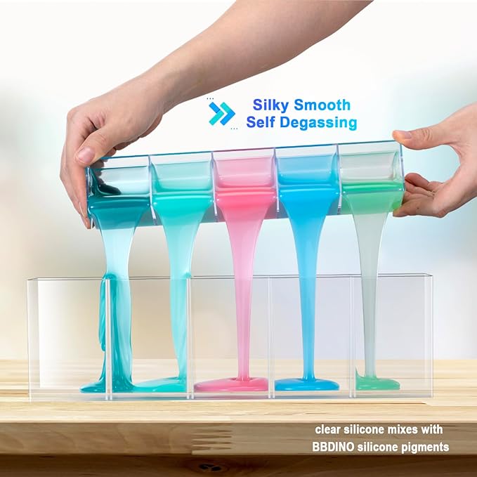 BBDINO Silicone Mold Making Kit, Mold Making Silicone 20A Translucent 4.4 lbs, Liquid Silicone for Mold Making 1:1 by Volume, Ideal for Casting Resin, Soap, Plaster, Wax Silicone Molds