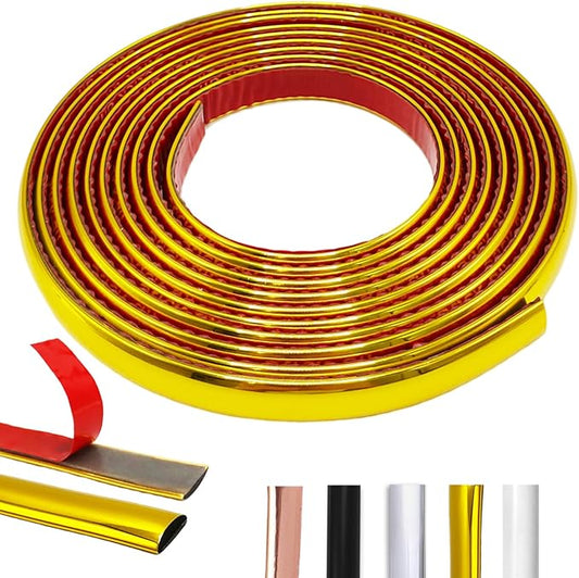22 Ft Gold Peel and Stick Trim Molding for Backsplash Tile Edge, Flexible Self-Adhesive Wall Trim for Corner Decor