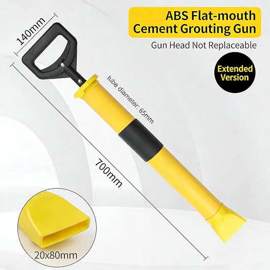 Caulking Pump Grouting Gun 27.5” | Cement Applicator with Flat Nozzle & Comfort Grip Handle | Multiple Applications Tool | Easy Clean Filler Tube for Concrete Repair, Drywall Joint, Mortar Pointing