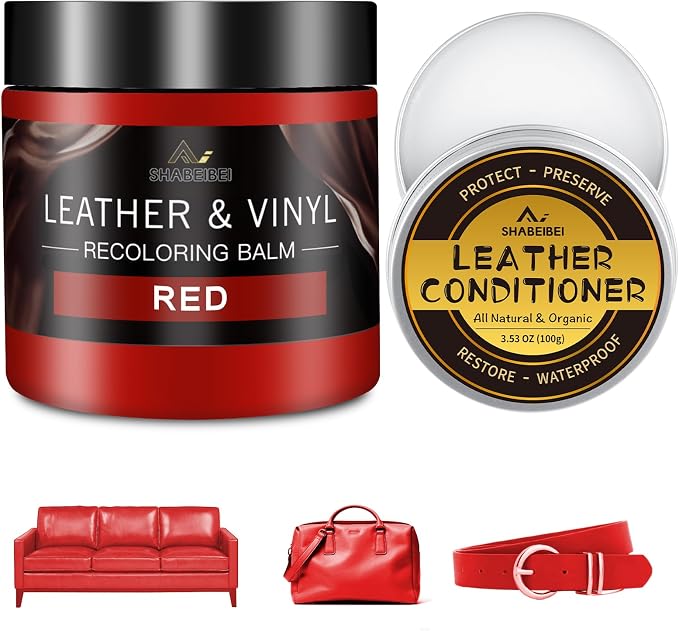 Leather Recoloring Balm and Leather Repair Kit for Furniture, Leather Dye for Couches, Car Seats, Leather Paint & Stain for Sofa, Chairs, Bags, and More