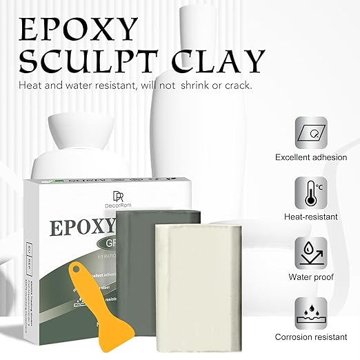 Epoxy Putty - 8oz / 227g Pool Putty, 2 in 1 Underwater or Above Fast Repair, Fix Leaks, Cracks, Filling, Sculpting - 2 Part Epoxy Sculpt Clay for Metal, Tile, Concrete, Plastic, Ceramics (Grey)