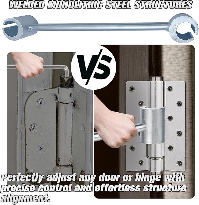 1 Pack Dual Size Door Hinge Adjustment Tool 14–19mm, Door Hinge Repair Tool, Door Gap Adjustment Tool, Door Adjustment Tool, Heavy Duty for Fixing Gaps in Fire, Cleanroom Safety Use(Silvery)