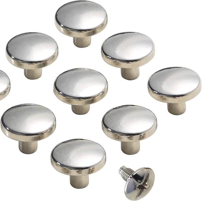 YORANYO 30Sets Chicago Screws Leather Rivets Screw Rivets Metal Studs for Clothing Chicago Binding Screws Spike and Studs for Decorate Repair Shoes Belts Bags Purse Dog Collars Leather Craft (Silver)