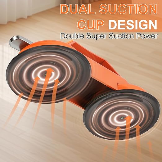 Heavy Duty Floor Gap Fixer Tool, 45° Striking Surface Floor Gap Repair Tool with Dual Suction Cup/Rubber Mallet Hammer/Anti-Slip Stickers/Cushion Pads/Gloves for Hardwood Tile and Stone Baseboard