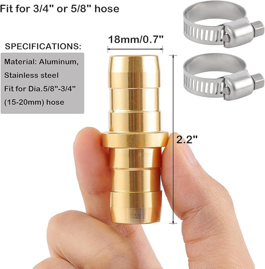 4 Pack Garden Hose Connector Repair Mender Kit with Stainless Clamp,Fits 3/4"-5/8" Water Hose Repair Fitting