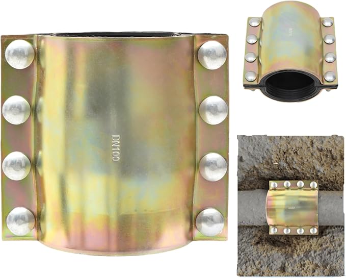 Nisorpa Water Pipe Repair Clamp for 4 Inch Leak Sealer Pipes, Emergency Pipe Repair Kit Plumbing for PE/PVC Pipes,Steel Pipes,Iron Pipes