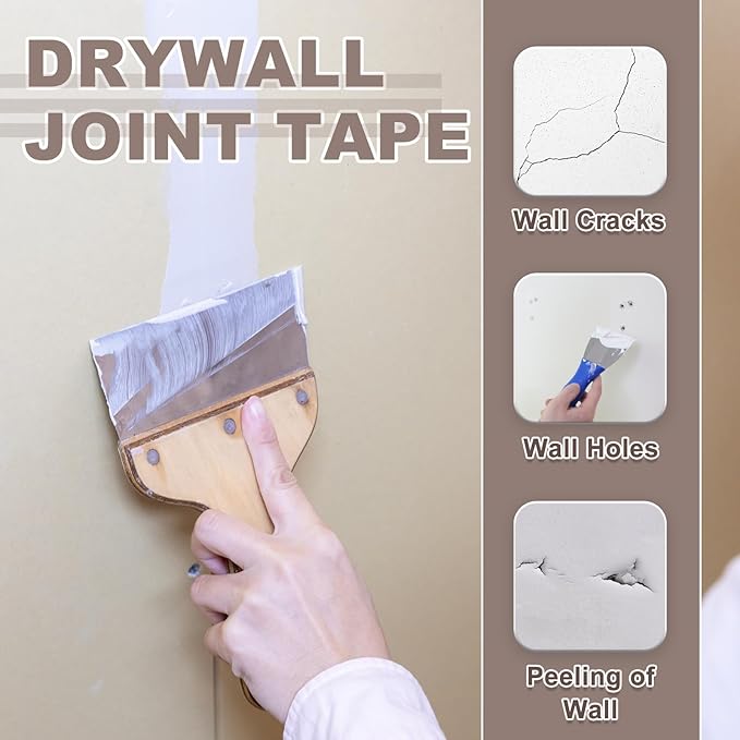 uxcell Drywall Joint Tape, 2" x 246Ft Self-Adhesive Fiberglass Cement Board Mesh Tape, Crack Patch Fabric for Wall Sheetrock Ceiling Crack Repairing Strengthening, White