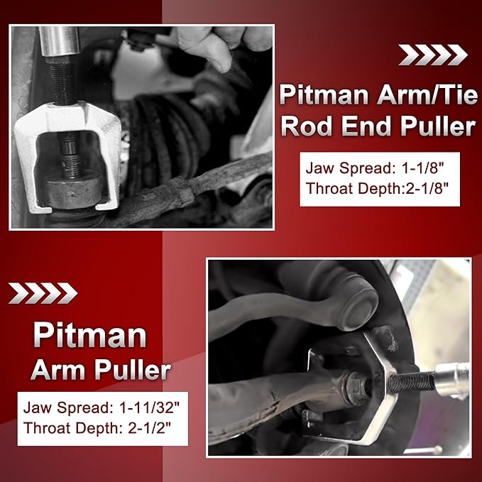 5pcs Ball Joint Separator Pitman Arm Puller, Tie Rod End Tool for Ball Joint Press Kit, Front End Service Kit, Splitter Removal Kit