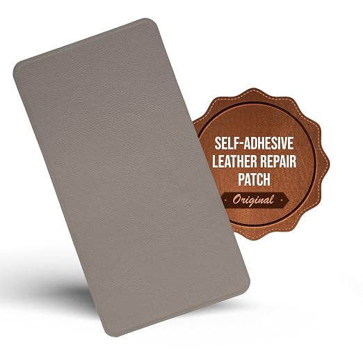 MastaPlasta Self-Adhesive Premium Leather Repair Patch - Taupe 8in x 4in (20 x 10 cm). Your Instant Stick-On Upholstery-Quality Leather Repair Kit for Couches, Car Interiors, Bags & DIY