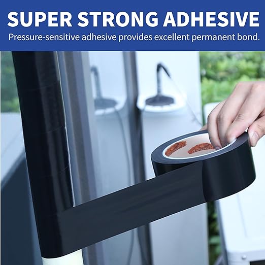 TAPEBEAR Corrosion Protection Pipe Tape, 10mil Pipe Wrap Tape for Drain Pipe, Metal Electrical Outdoor Underground Pipe, Waterproof PVC Black Tape Thicker for Hose Leak Proof, 2Inch x 33Yard, 5 Rolls