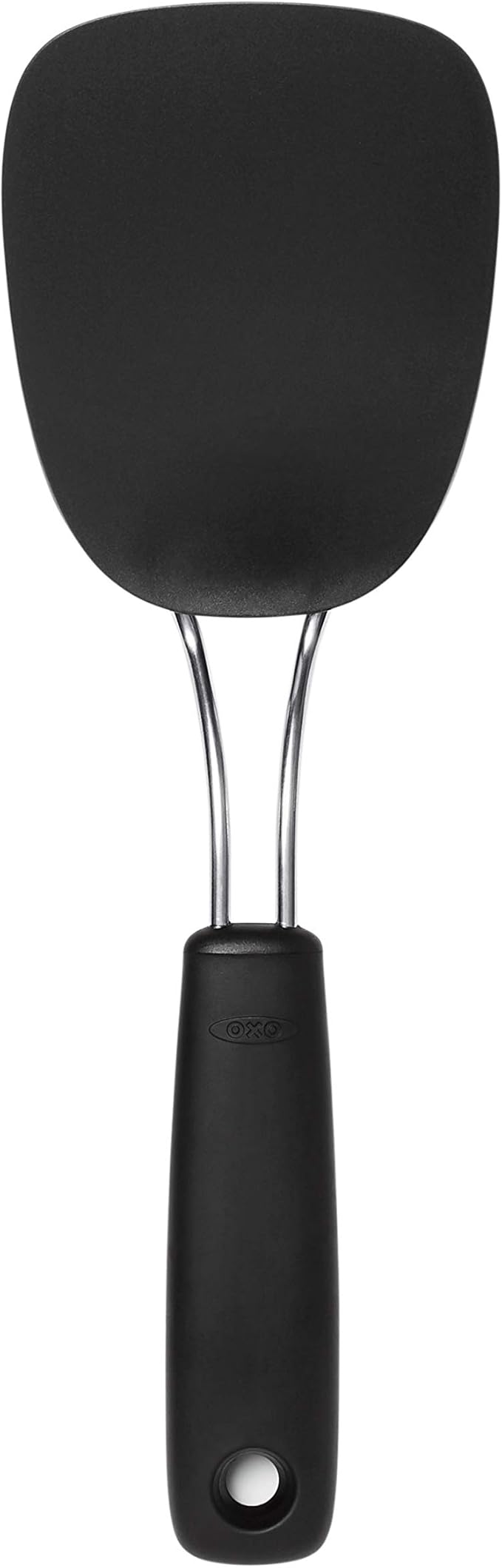 OXO Good Grips Large Silicone Flexible Turner & 65191 Good Grips Nylon Flexible Turner, Black