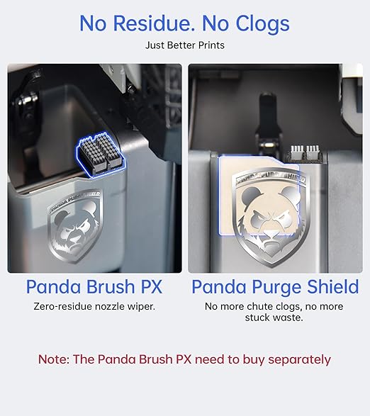 BIQU Panda Purge Shield for Bambu-Lab P1S P1P X1C X1E, BIQU Multi-Color Printing Upgrade Kit Purging Reliability Solution, No More Chute Clogs