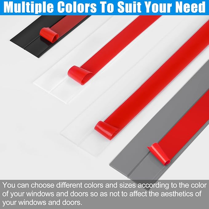 Draft Seal Tape for Doors and Windows 1 in x 10 Ft Silicone Weather Stripping Extra Thick 2mm Door Seal Strip with Strong Adhesive Draft Insulation Stopper Side Seal - White
