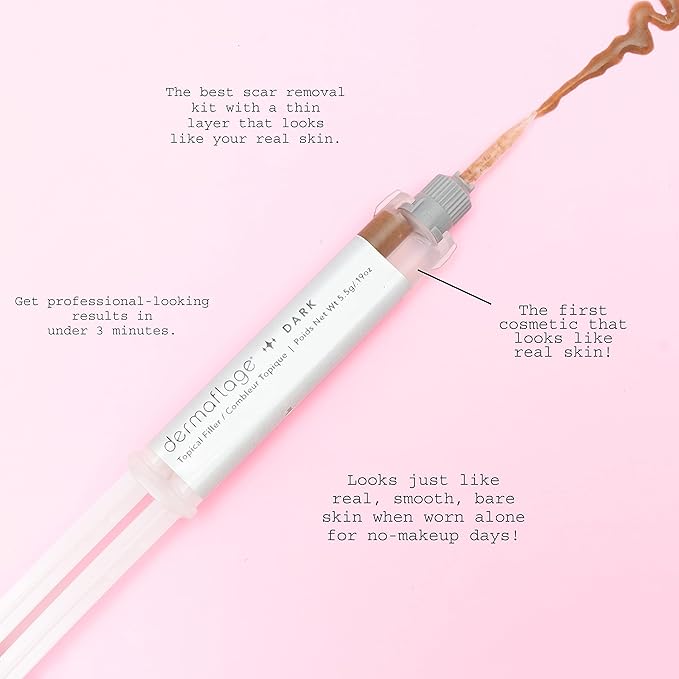 Dermaflage Scar Filler Kit - Porcelain - Deep Scar Cover and Waterproof Concealer for Acne Scars Wrinkles, and Ice Pick Scars Makeup, 1 mo supply