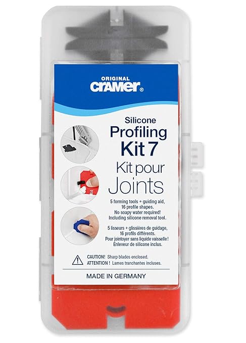 Cramer 40407 Grouting & Silicone Profiling Kit 7- Professional Tool Kit with Sealant Finishing Tools and Caulk Removal Tools