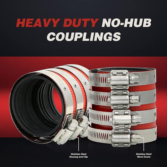 Supply Giant 37522CS No- No-Hub Coupling Heavy Duty Colored Shield, 3 inch, Red