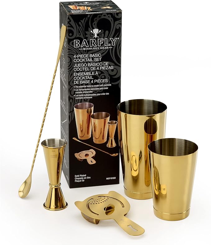 Barfly M37101GD Basics Cocktail Set, 5-Piece, Gold