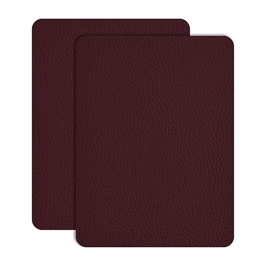 Leather Repair Patch Tape 8×12 inch 2 pcs Furniture Leather Strong Self Adhesive Tape for Sofas Couch Car Seats Cabinets Bags Anti Scratch Patches First Aid Patch Fixing Leather Reddish Brown
