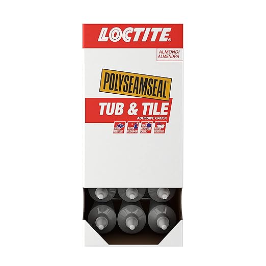 Loctite Polyseamseal Tub & Tile Adhesive Caulk Almond, 5.5 Fl Oz, Squeeze Tube