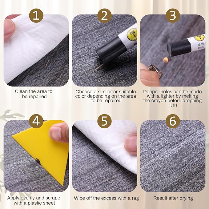 Wood Filler Sticks，20 Colors Wood Repair Wax Crayons Furniture Markers Touch up for Repairing Scratches, Scuffs, Cracks, Dings and Holes in Wood Floors, Cabinets, Furniture (Red Series)