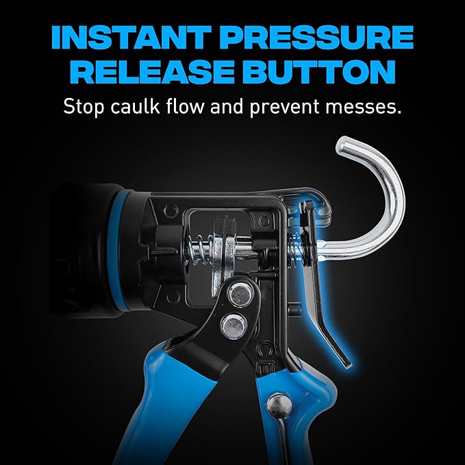 OX Pro 10 oz Heavy Duty Caulking Gun 12:1 Thrust Ratio - 10 oz Caulk Gun Manual Dispenser Sealant Adhesive - Pistola De Caulking