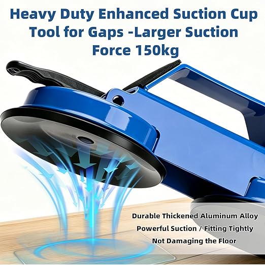 Floor Gap Fixer Tool Enhanced Suction Cup 45°Striking Surface Floor Laminate Flooring Tools with Suction Cup and Mallets and 6pcs Sticky Pads Slot Cutter for Vinyl Flooring Repair Tool (Blue)