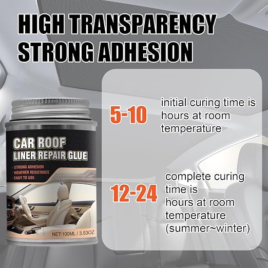 Car Headliner Adhesive,Headliner Repair Glue,Upholstery Glue for Cars,Car Roof Liner Quick Repair Adhesive Glue,Car Roof Fabric Adhesive, Suitable for Automotive interiors, Fabric, Leather(100ml)