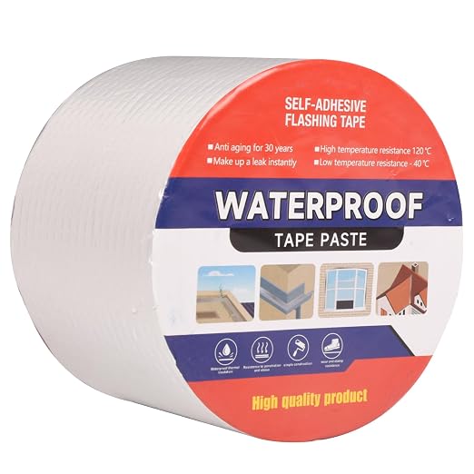 Butyl Waterproof Tape 3.94" x 32.8',Outdoor Leakproof Tape for Plastic and Metal Repair,RV Repair,Window and Boat Sealing,Silicone,Glass and EDPM Roof Leak Repair