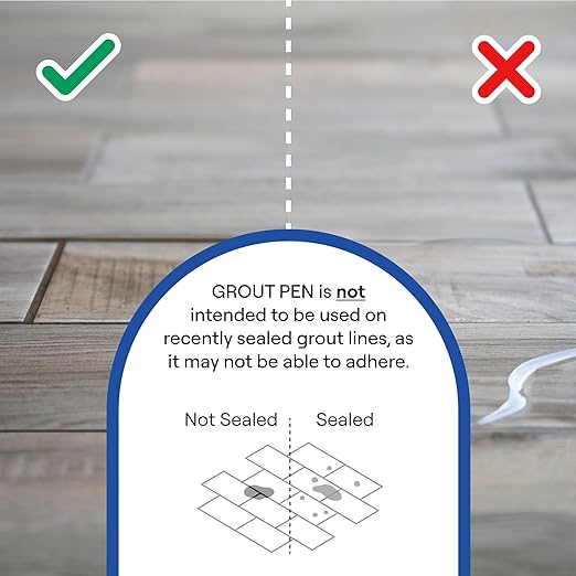 Grout Pen White Tile Grout Paint: Waterproof Grout Paint Pen, Whitener and Grout Sealer Marker for Cleaner Looking Grout Lines - White, Narrow 5mm Tip (7mL) - 3 Pack