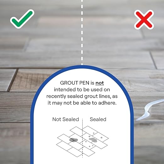 Grout Pen Tile Paint Marker: Waterproof Grout Paint, Tile Grout Colorant and Sealer Pen - Winter Grey, Narrow 5mm Tip (7mL) - 3 Pack