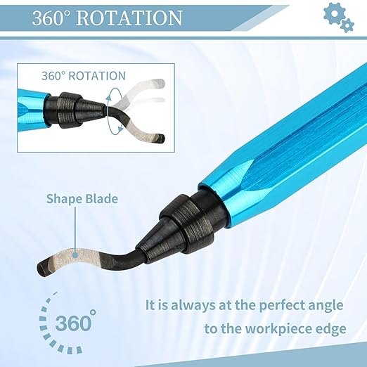 Deburring Tool with 12 HSS Blades, 12 High-Speed Steel Blades for 3D Prints, Metal, PVC & Plastic