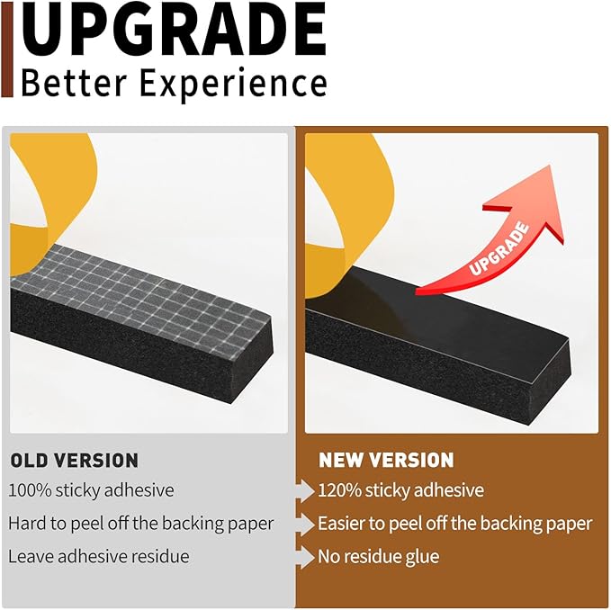Yotache Weather Stripping (.25) 1/4 Inch Wide X 1/16 Inch Thick, Thin Foam Seal Gasket Tape for Speaker, Window, Dashboard, Sliding Door Jamb, 33 Ft Length