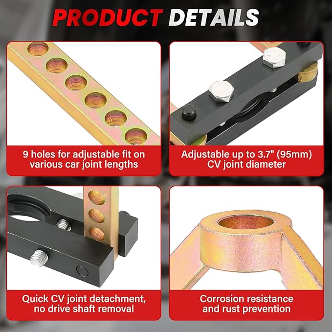 DASBET CV Joint Puller Tool 9 Holes Universal Joint Removal Tool CVJ Axle Separator Tool Remover for Repairing
