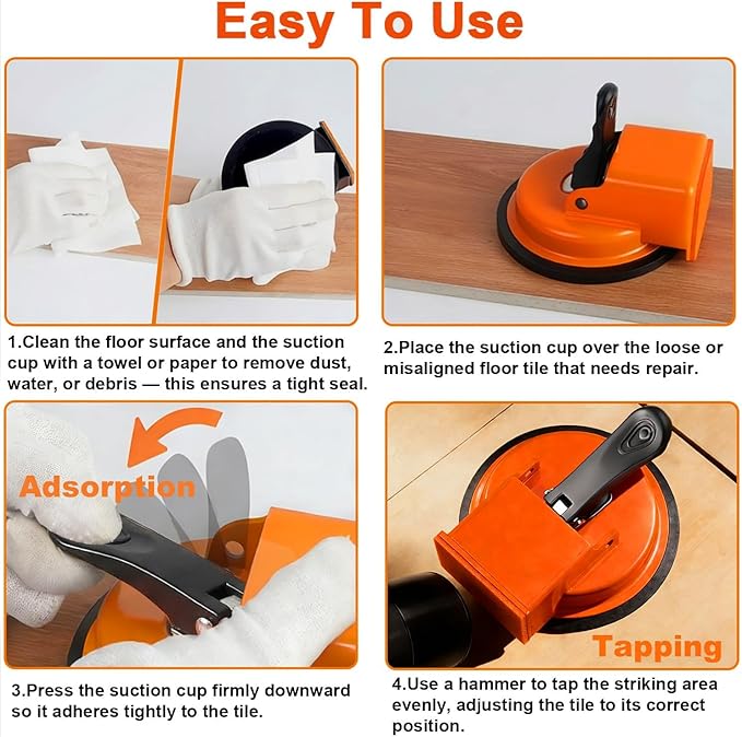 Floor Gap Fixer Tool, Heavy Duty Vacuum Suction Floor Gap Repair Kit for Hardwood, Laminate, Engineered Wood, No Scratch DIY Closing Tool