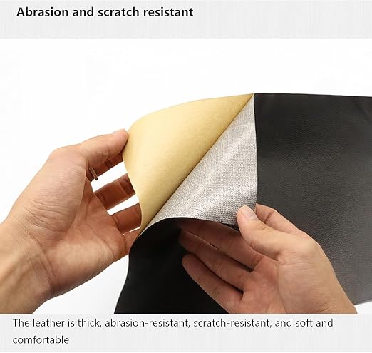 BetterJonny Leather Repair Patch, 11.8x54inch Self-Adhesive Couch Patch, Large Leather Repair Tape for Couches, Furniture, Car Seats, Cabinets, Office Chairs, Handbags (Black)