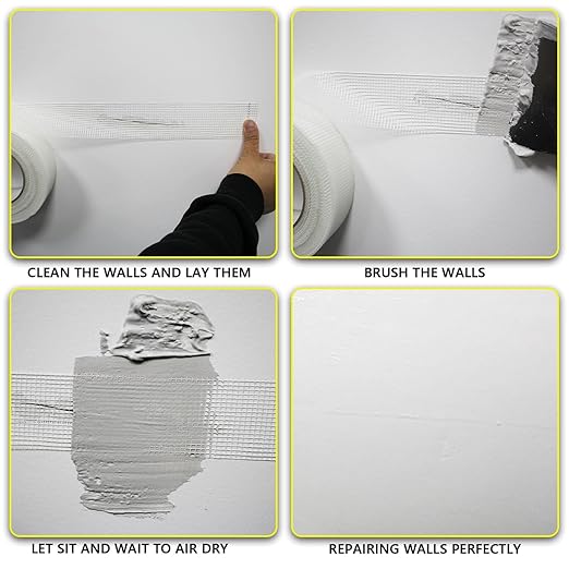 Drywall Joint Tape, 4" 100 Feet Self-Adhesive Encrypted Fiberglass Drywall Repair Mesh Tape for Wall Cracks and Seam Patch