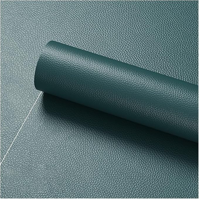 Faux Leather Repair Patch 19.7 × 118In,Green Self - Adhesive Leather Repair, 2.5MM Thick Upholstery Leather for Upholstery Crafts, DIY Sewing, Sofas, Furniture, Car Seats, Chairs(1Pcs)