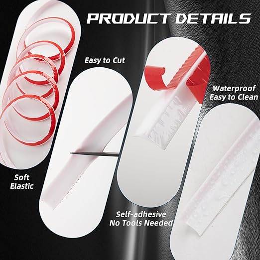 Flexible Quarter Round Molding Trim - Peel and Stick Silicone Caulk Strip,Shoe Molding for Floor Edges,Wall Corner,Staircase,Cabinet,Baseboard and Window Sill in Bathroom/Kitchen/Living Room,236 Inch