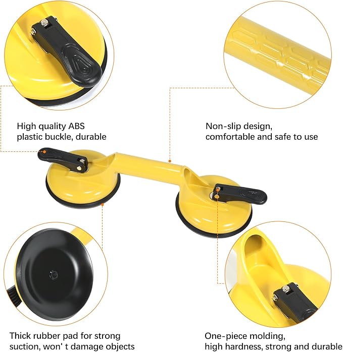 Floor Gap Fixer Tool for Laminate Floor Gap Repair Plank Grabber Includes Heavy Duty Aluminum Suction Cup and Fiberglass Handle Rubber Mallet (Can't Use on Scraped Surface Floor)