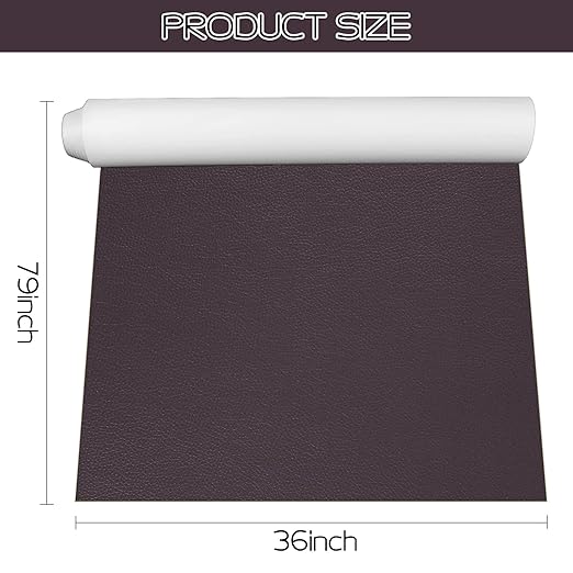Leather Repair Patch 36X79 inch Large Self-Adhesive Leather Repair Tape, Reupholster Leather Patches for Furniture Couch Chairs Car Seat (Dark Brown, 36x79 inch)
